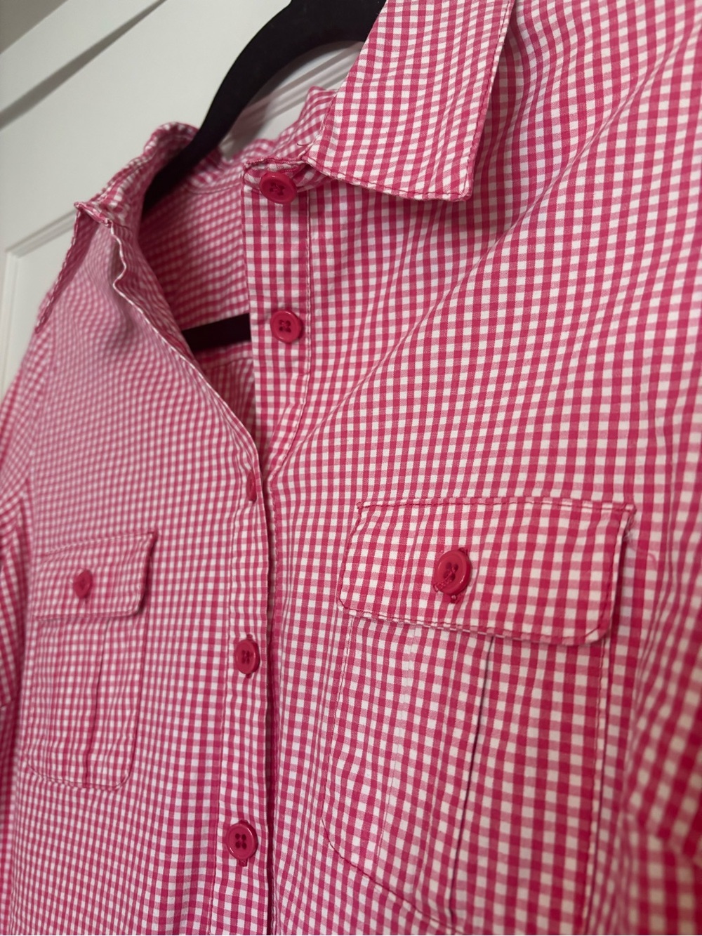 Chadwicks of Boston Pink & White Gingham Shirt Dress | Cotton | Size 12/14 - Picture 3 of 15